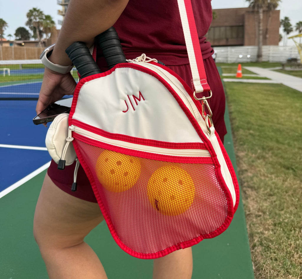 Red Embroidered Padel/Pickball Racket Bag