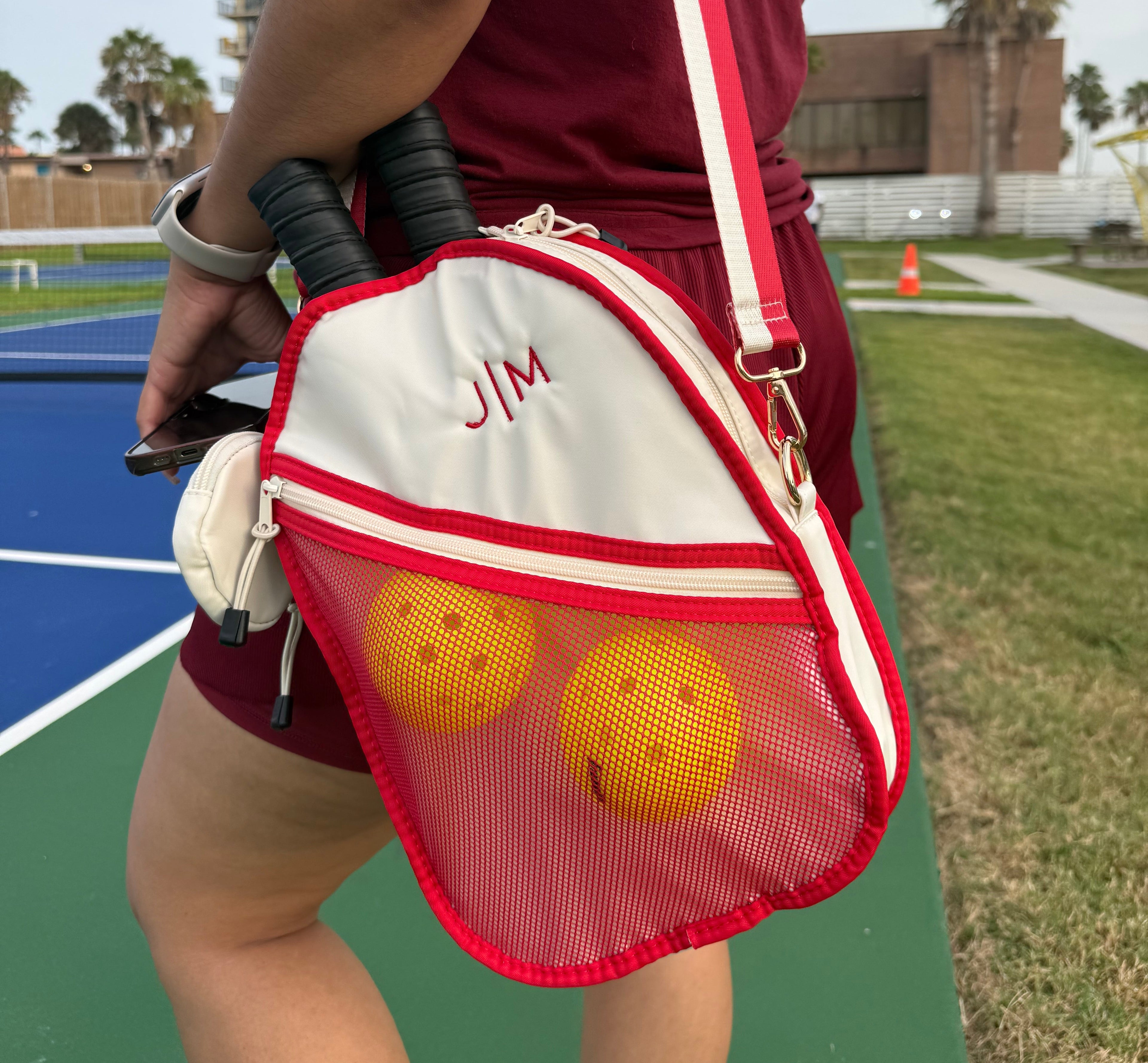 Red Embroidered Padel/Pickball Racket Bag