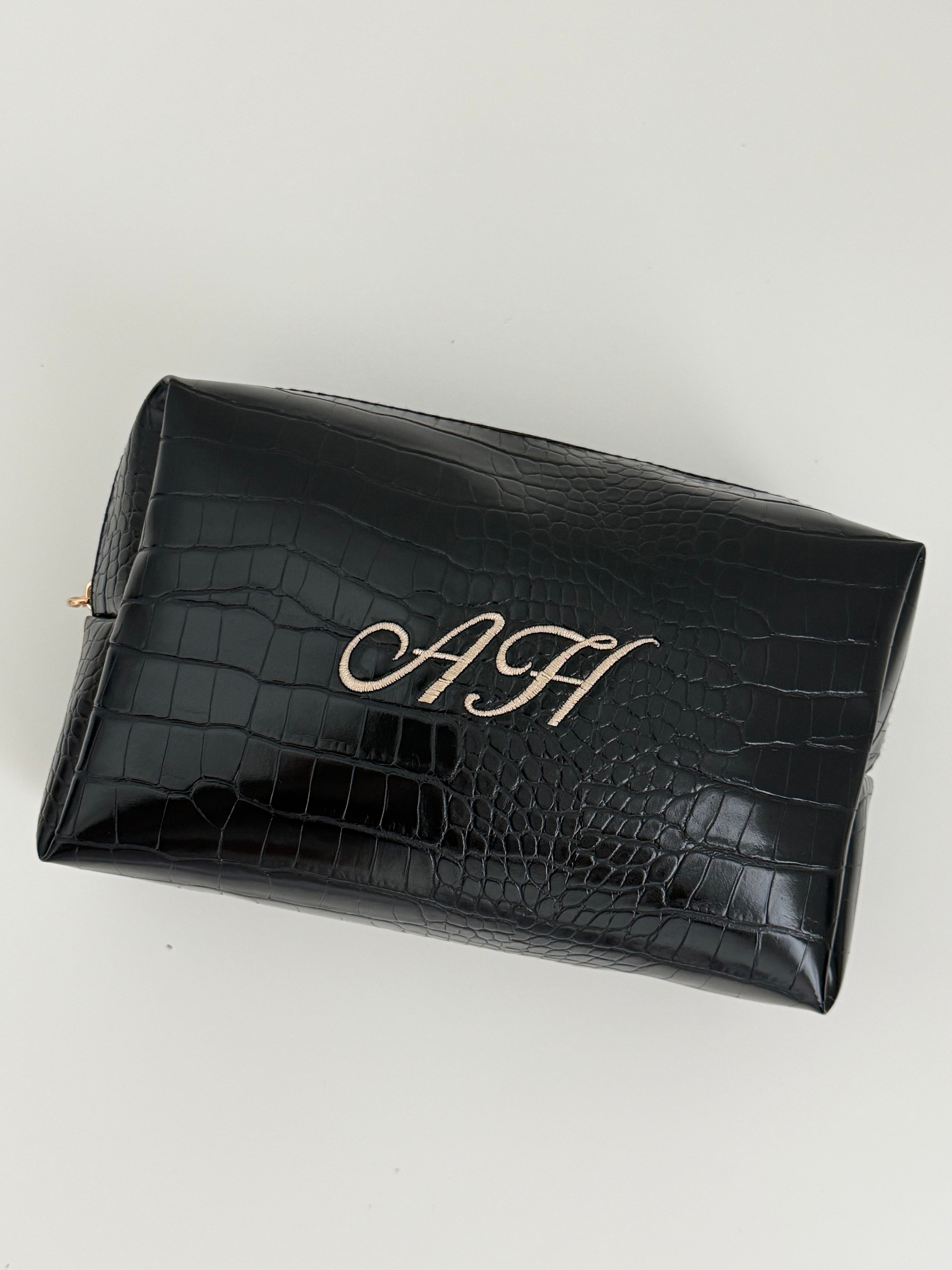 Embroidered Chic Cosmetic & Travel Bag