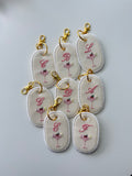 Embroidered Initial with Margarita Design Keychain